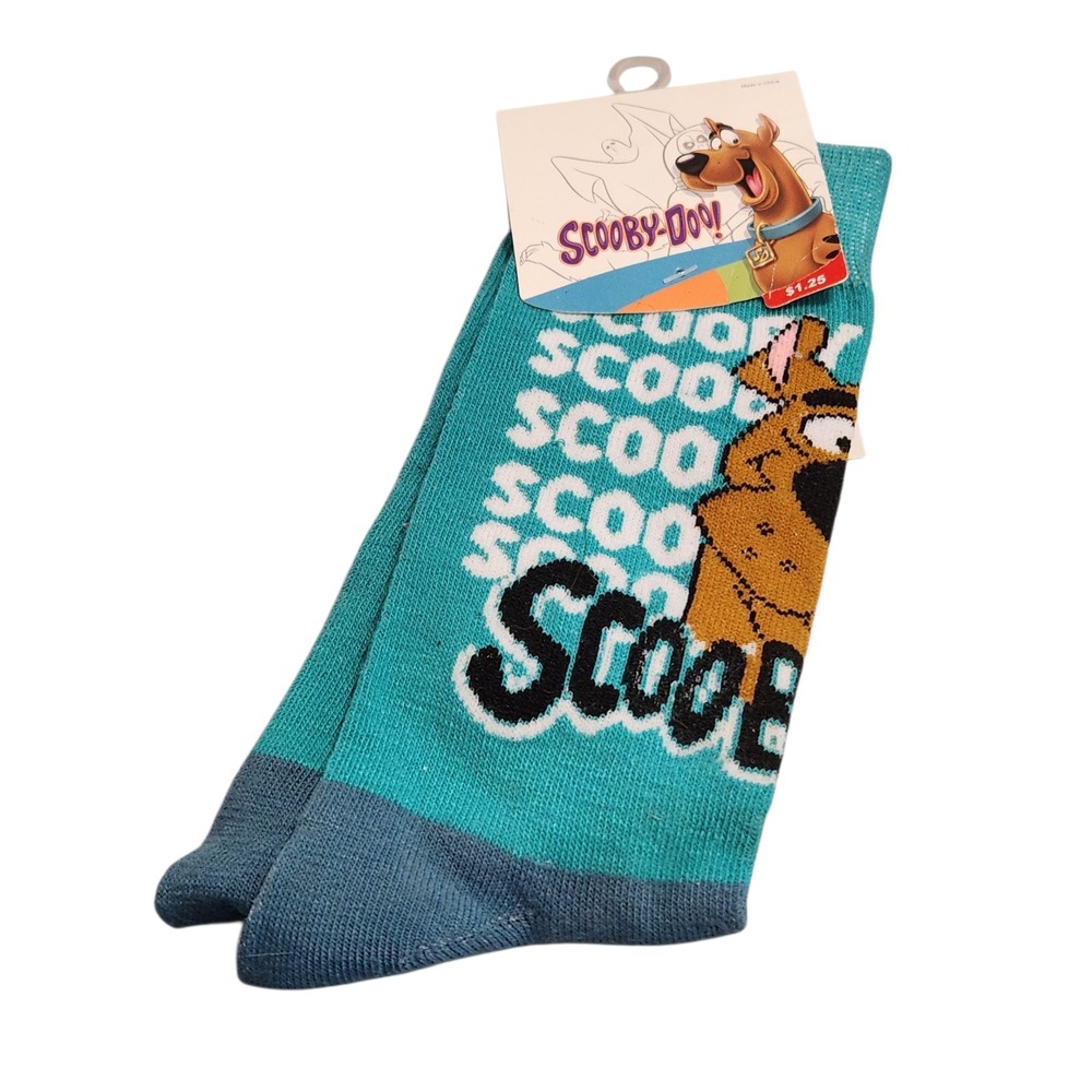 Scooby Doo Men Sock Size 10-13 Crew‎ Socks Turquoise Bioworld